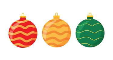 Noël arbre Balle décoration ensemble icône agrafe art vecteur illustration