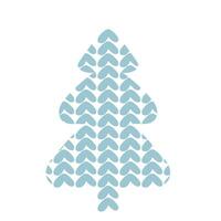 tricoté Noël des arbres. hiver sapin sur blanc Contexte. Nouveau année carte vecteur