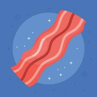 Bacon plat icône sur bleu Contexte vecteur