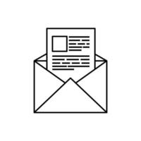 icône de style de ligne de communication enveloppe courrier vecteur