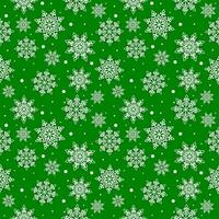 Noël sans couture modèle avec magnifique complexe papier flocons de neige blanc sur vert Contexte. - vecteur. vecteur