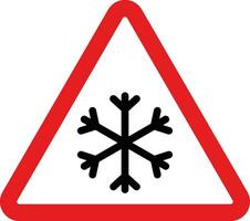 neige flocon danger signe . mise en garde neige signe vecteur . la glace signe