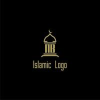 mb initiale monogramme pour islamique logo avec mosquée icône conception vecteur