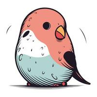 illustration de une mignonne dessin animé oiseau isolé sur une blanc Contexte. vecteur