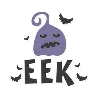 halloween eek - bannière de texte silhouette créatif dessiné à la main vecteur