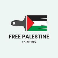 international journée de solidarité avec le palestinien gens avec drapeau et La peinture vecteur illustration