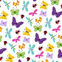 motif coccinelle papillon vecteur