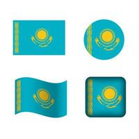 vecteur kazakhstan nationale drapeau Icônes ensemble