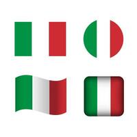 vecteur Italie nationale drapeau Icônes ensemble
