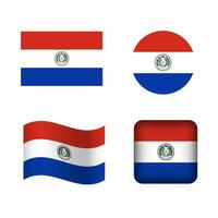 vecteur paraguay nationale drapeau Icônes ensemble