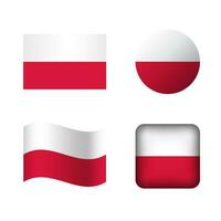 vecteur Pologne nationale drapeau Icônes ensemble
