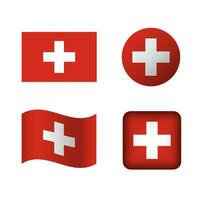 vecteur Suisse nationale drapeau Icônes ensemble