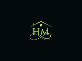 typographie hum bâtiment logo, initiale hum luxe réel biens logo pour vous vecteur