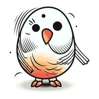 illustration de mignonne dessin animé oiseau sur blanc Contexte. vecteur illustration.