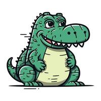 dessin animé crocodile. vecteur illustration de une marrant crocodile.