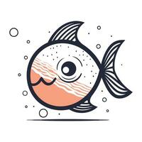 poisson icône. vecteur illustration dans plat linéaire style sur blanc Contexte.