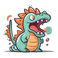 dessin animé marrant dragon. vecteur illustration de une marrant dragon personnage.