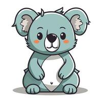 koala personnage dessin animé style vecteur illustration. mignonne koala mascotte.