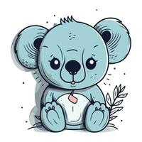 mignonne dessin animé koala. vecteur illustration de une mignonne koala.