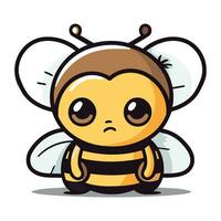 mignonne peu abeille dessin animé mascotte personnage vecteur illustration.