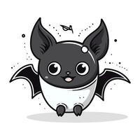 mignonne chauve souris dessin animé mascotte personnage. vecteur illustration.