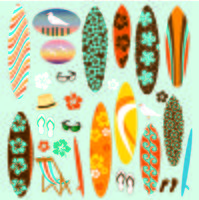 Clipart de planche de surf vecteur