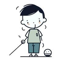 illustration de une stickman garçon en jouant le golf. vecteur illustration
