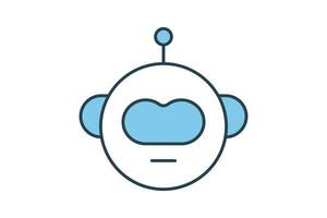 robot tête icône. icône en relation à appareil, artificiel intelligence. plat ligne icône style. Facile vecteur conception modifiable