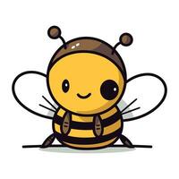 mignonne abeille dessin animé mascotte personnage. vecteur illustration.