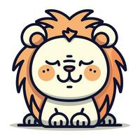 mignonne peu Lion personnage. vecteur illustration dans une plat style.