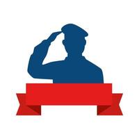 silhouette de l'homme soldat personnage avatar américain vecteur