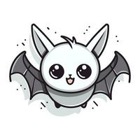 mignonne dessin animé chauve souris isolé sur blanc Contexte. Halloween vecteur illustration.