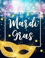 fond d'affiche de vacances de masque de fête de mardi gras. illustration vectorielle vecteur