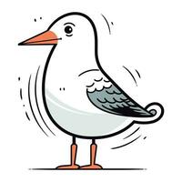 vecteur illustration de une mouette isolé sur une blanc Contexte.