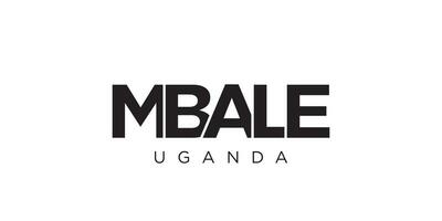 Mbalé dans le Ouganda emblème. le conception Caractéristiques une géométrique style, vecteur illustration avec audacieux typographie dans une moderne Police de caractère. le graphique slogan caractères.