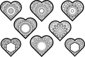 mandala monogramme vecteur amour éléments coeur