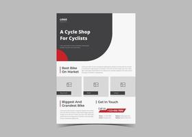 conception de flyer d'ouverture de magasin de vélos vecteur