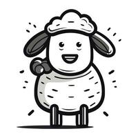 mouton griffonnage isolé sur blanc Contexte. vecteur illustration.