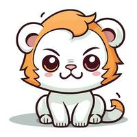 mignonne Lion dessin animé mascotte personnage. vecteur illustration.