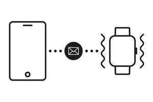 le smartphone est connecté à une montre intelligente et accepte le message. vecteur