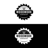 bois modèle vu prime logo conception avec ancien charpenterie outils.logo pour entreprise, charpenterie, bûcheron, étiqueter, badge. vecteur