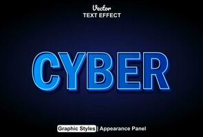 cyber texte effet bleu Couleur graphique style et modifiable. vecteur