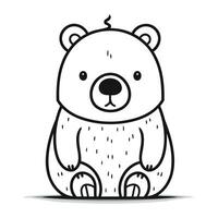 mignonne dessin animé ours. vecteur illustration isolé sur une blanc Contexte.