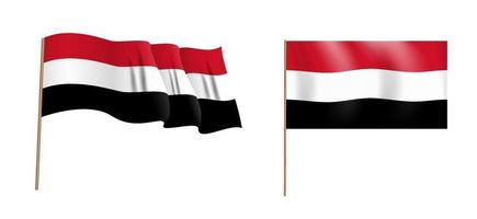 drapeau de l'egypte ondulant naturaliste coloré. illustration vectorielle vecteur