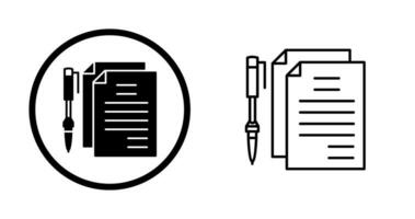 documents uniques et icône de vecteur de stylo