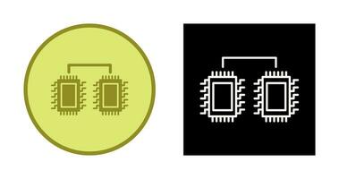 icône de vecteur de processeurs connectés