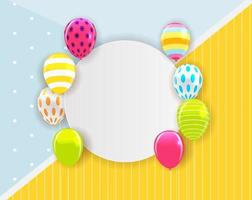 Brillant joyeux anniversaire ballons background vector illustration