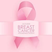 mois d'octobre de sensibilisation au cancer du sein. signe de ruban rose vecteur