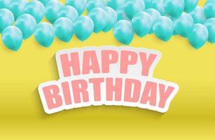 Brillant joyeux anniversaire ballons background vector illustration