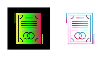 icône de vecteur de contrat de mariage